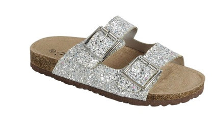 Silver Glitter Sandals