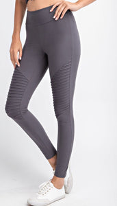 Plus size Charcoal moto leggings