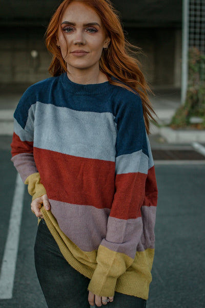 Color Block Oversized Sweater