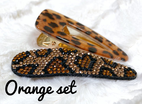 Leopard print hair clip sets
