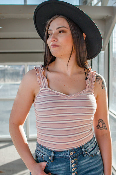The Addi - striped bodysuit tank top