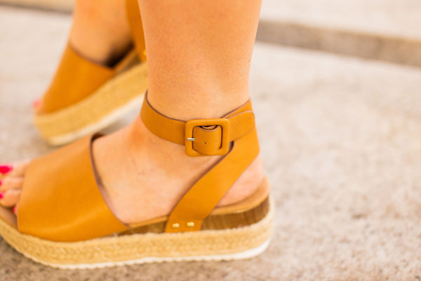 Tan Platform Sandals