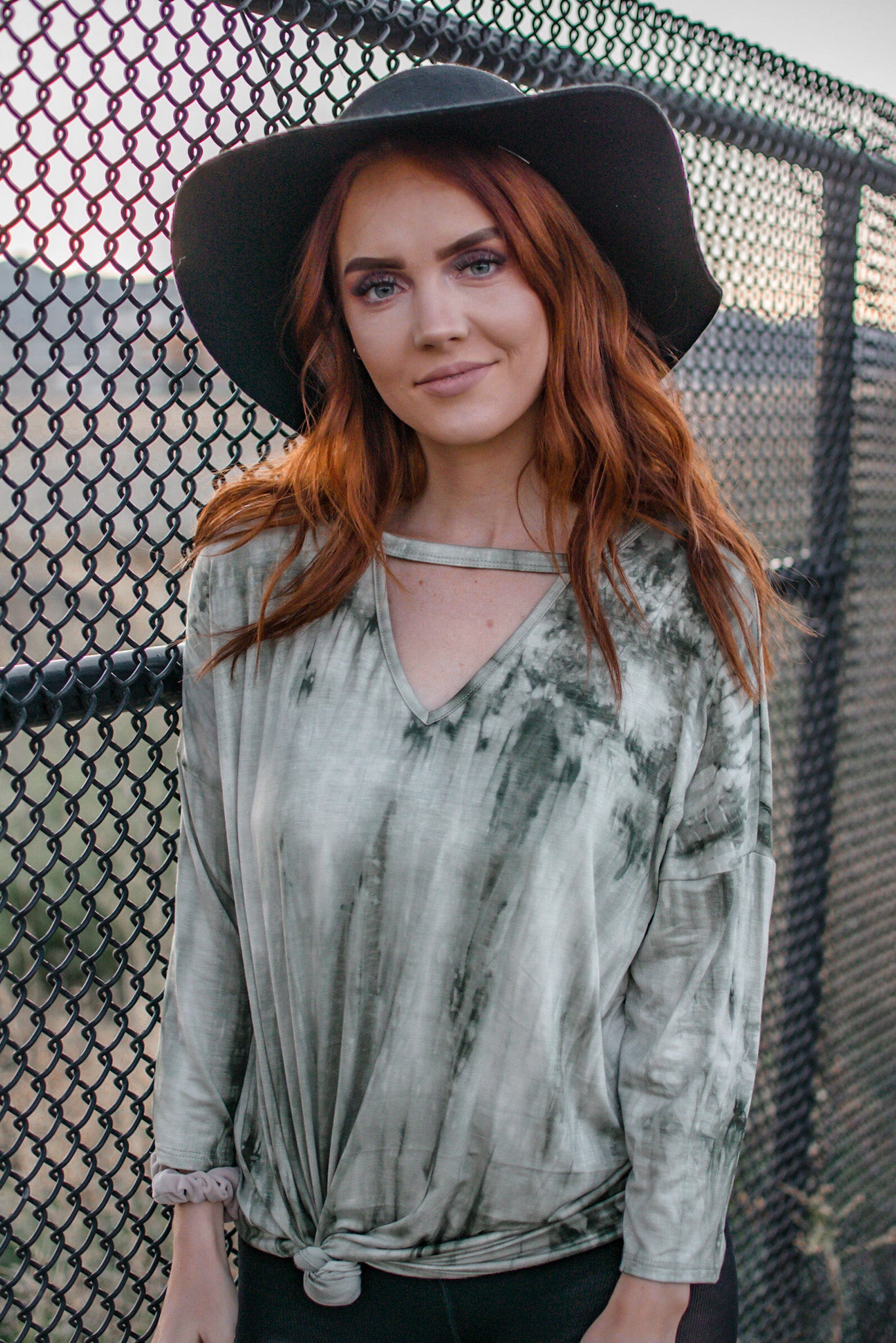 Keyhole Tie Dye Top