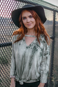Keyhole Tie Dye Top