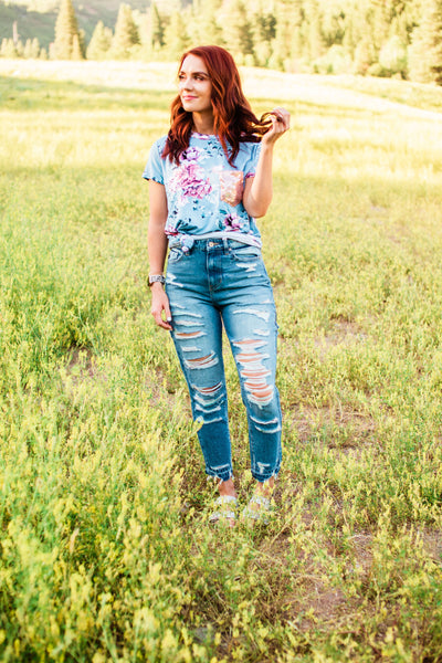 Kan Can Distressed Mom Jeans