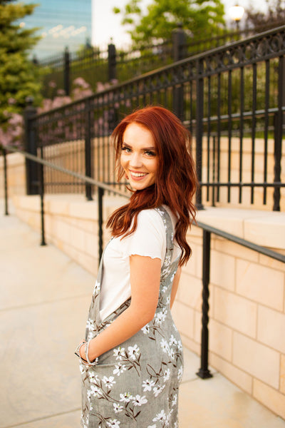 The Corduroy Floral Overall Dress