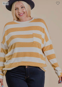 Plus Size Mustard Oversized Top