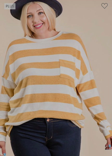 Plus Size Mustard Oversized Top