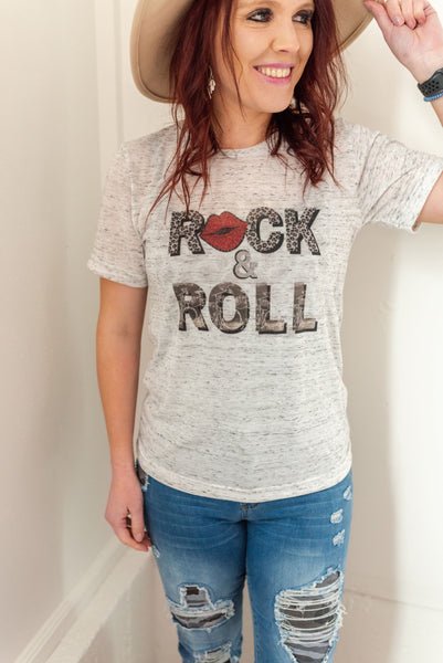 rock and roll graphic tee shirt