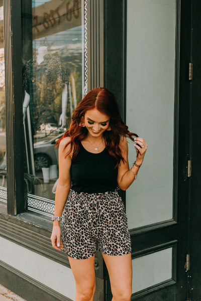 Leopard Paper Bag Shorts