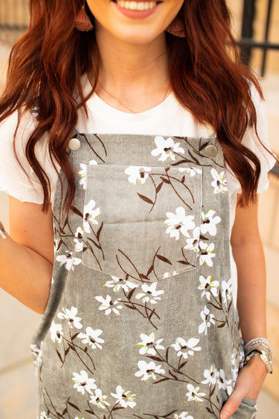 The Corduroy Floral Overall Dress