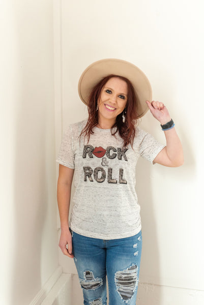 rock and roll graphic tee shirt