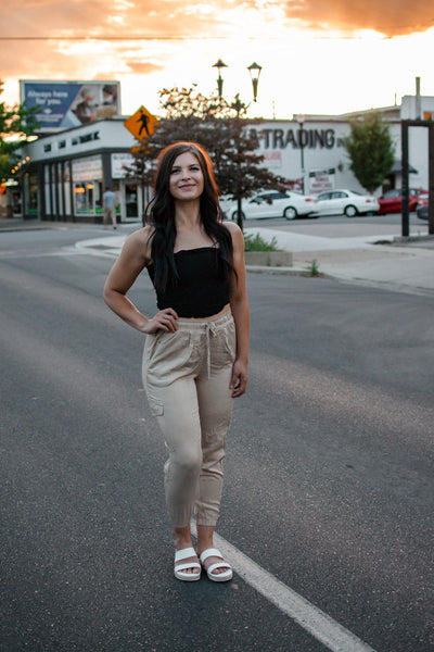 Taupe Joggers w/ Cargo Pockets