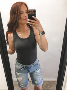 Charcoal Bodysuit Tank Top
