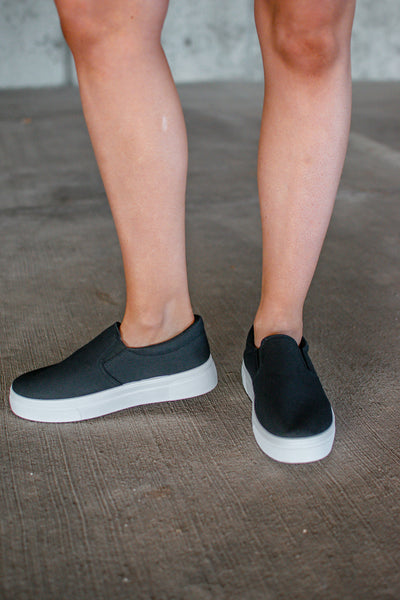 Basic Everyday Black Slip On Sneakers