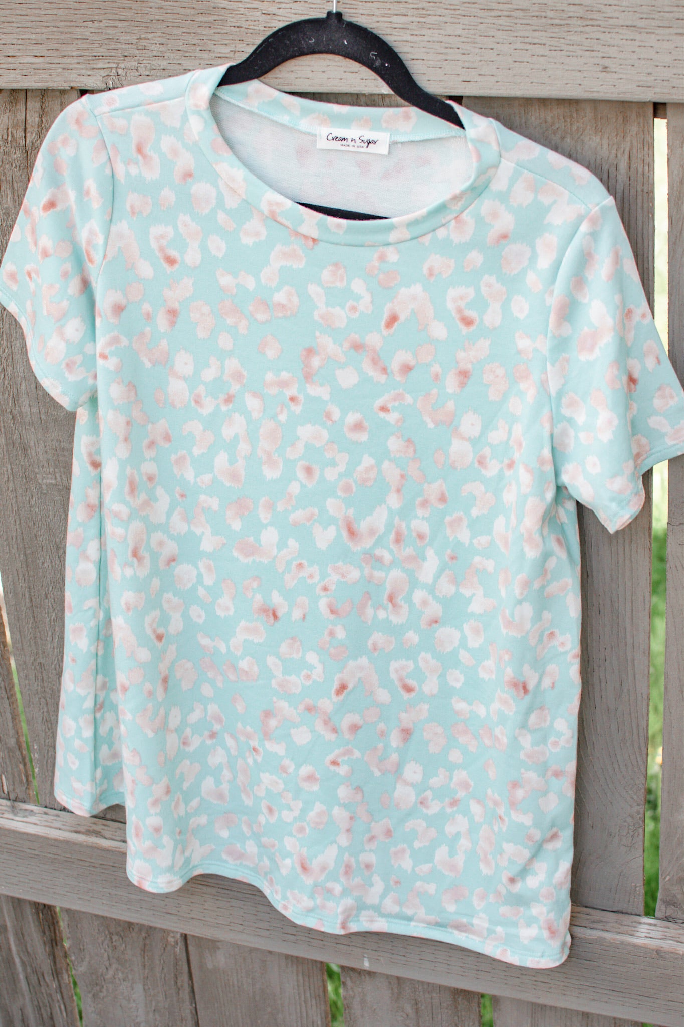 Mint Leopard Tunic Top