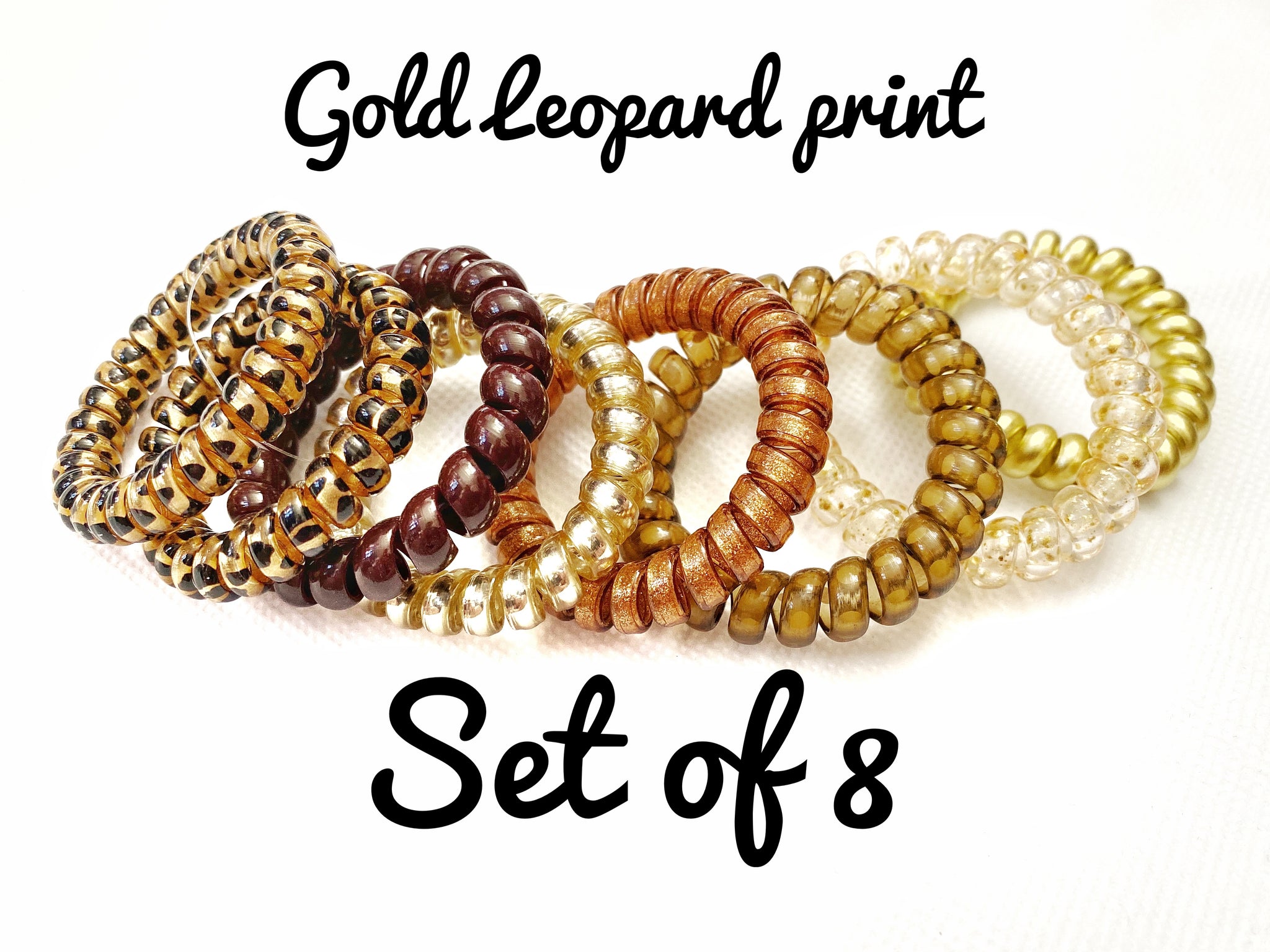 Leopard Hair Coil set of 8