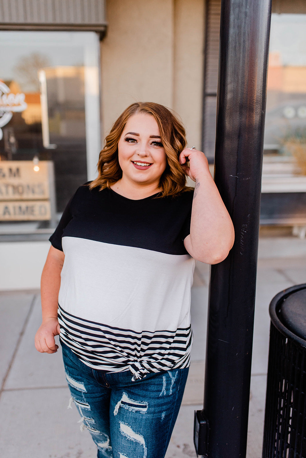 Black Color block shirt