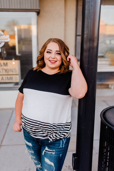 Black Color block shirt