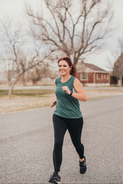 Dark green workout muscle tank