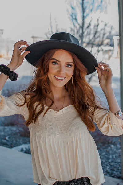 Black Wide Brim Hat