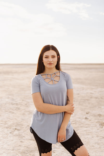 Blue Criss Cross Top