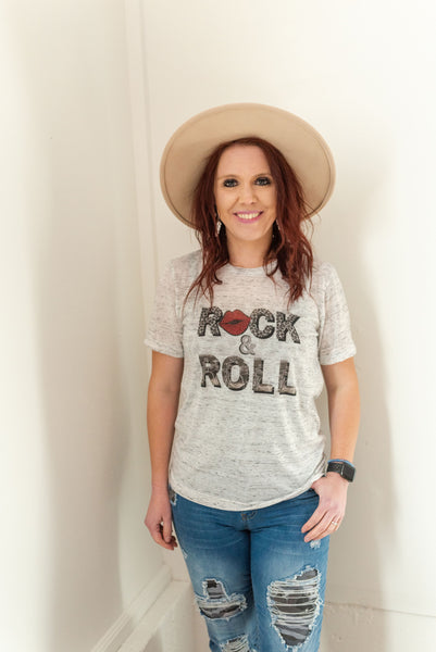 rock and roll graphic tee shirt