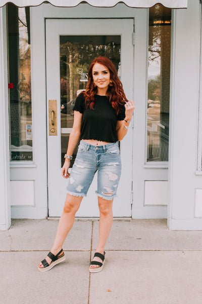 The Perfect Basic black Crop Top