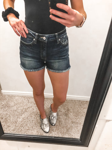 Dark Wash Kan Can Shorts