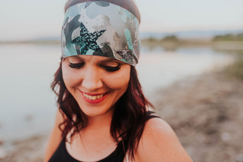 Camo and stars Exercise headband