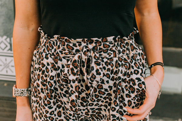 Leopard Paper Bag Shorts