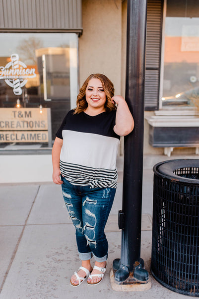 Black Color block shirt