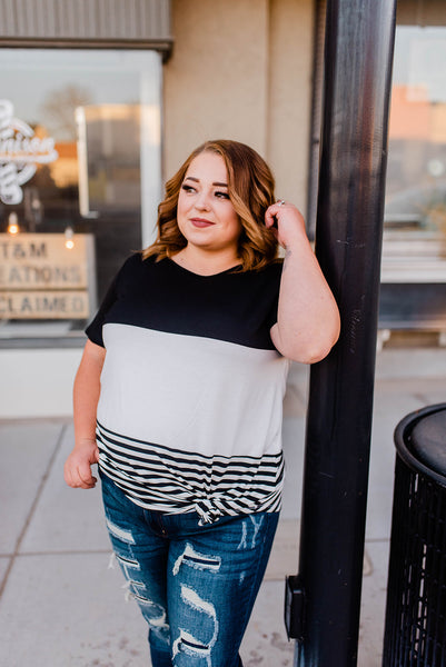 Black Color block shirt