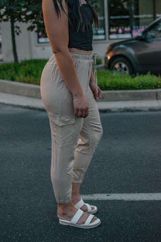 Taupe Joggers w/ Cargo Pockets