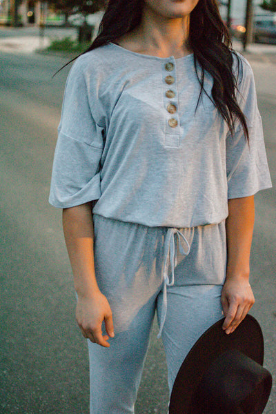 Gray Jumpsuit with jogger bottoms
