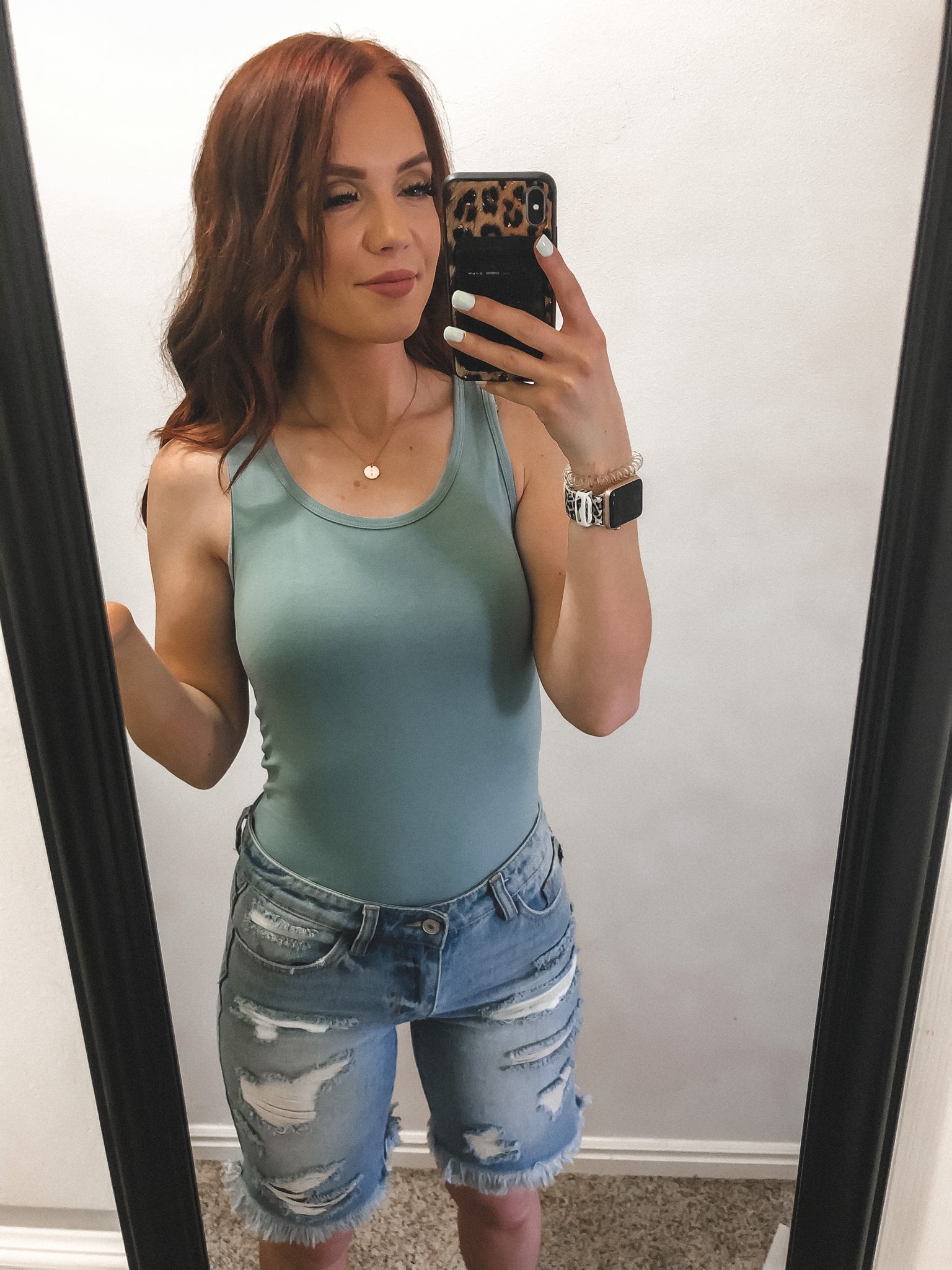 Blue Bodysuit Tank Top
