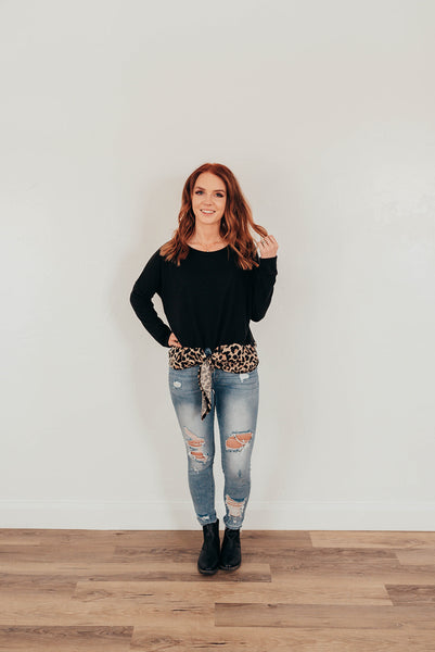 Leopard Knot Top