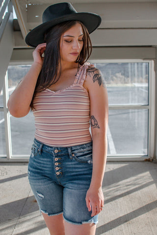 The Addi - striped bodysuit tank top