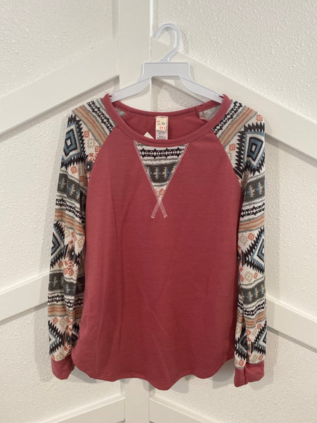 Mauve Aztec Top