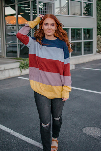 Color Block Oversized Sweater