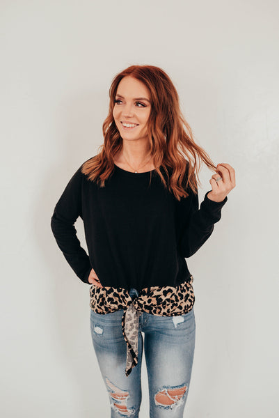 Leopard Knot Top