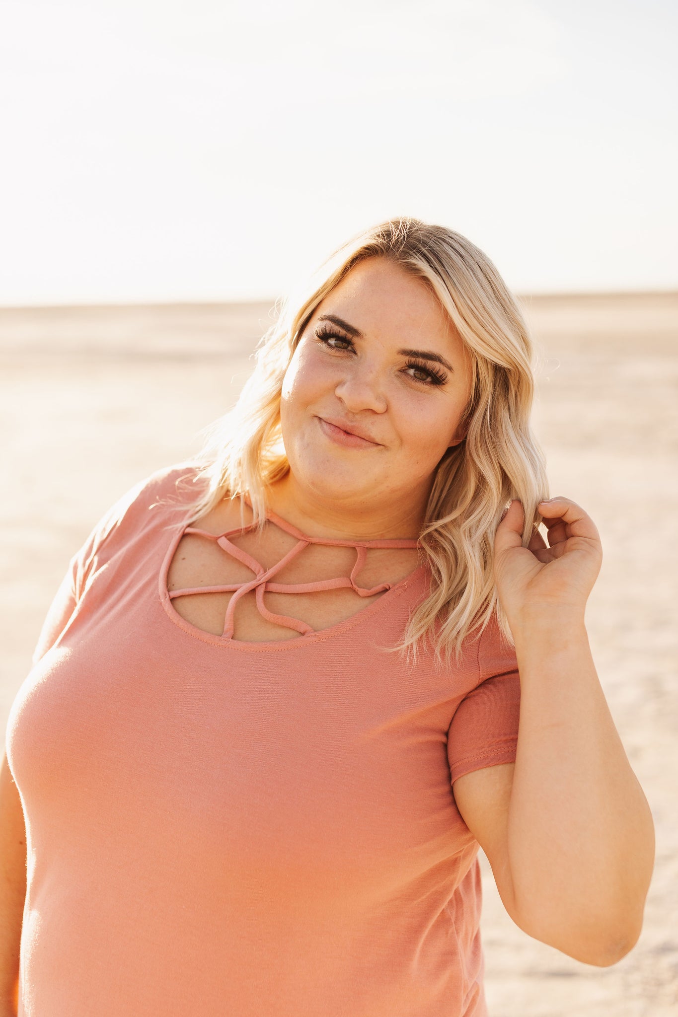 Mauve Pink Criss Cross Top