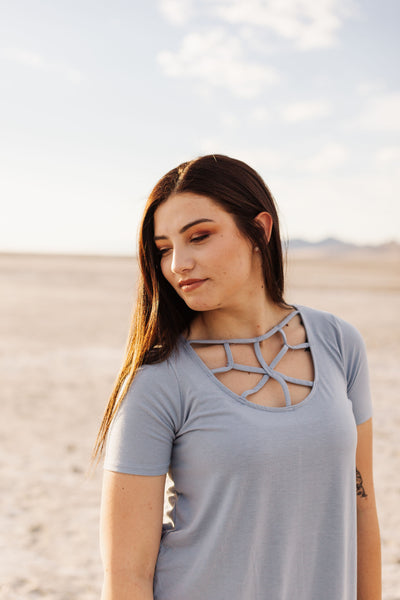 Blue Criss Cross Top