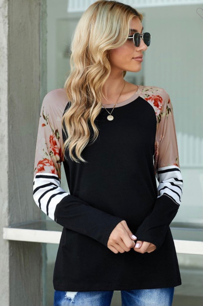 The Brook - Floral Sleeve Top