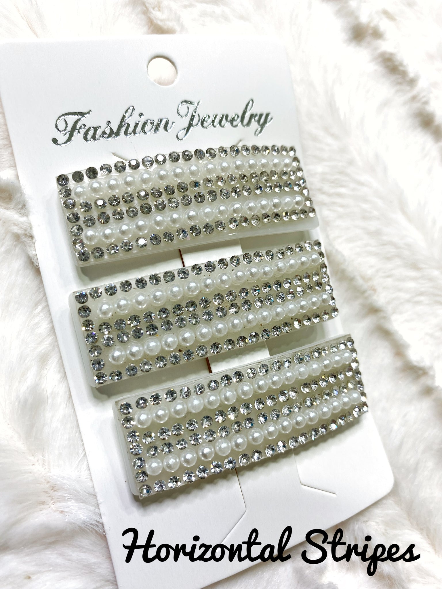 White sparkle hair clips