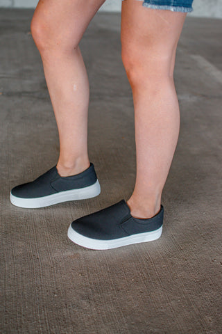 Basic Everyday Black Slip On Sneakers