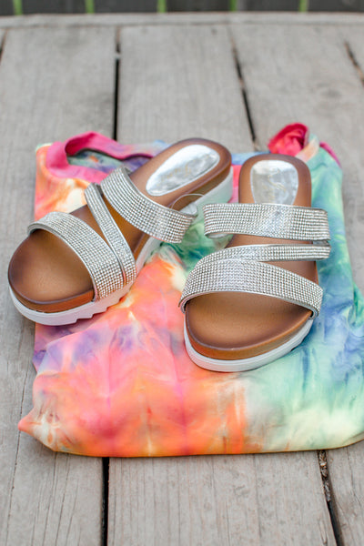 The Ultra Comfy - Silver Glitter Sandals