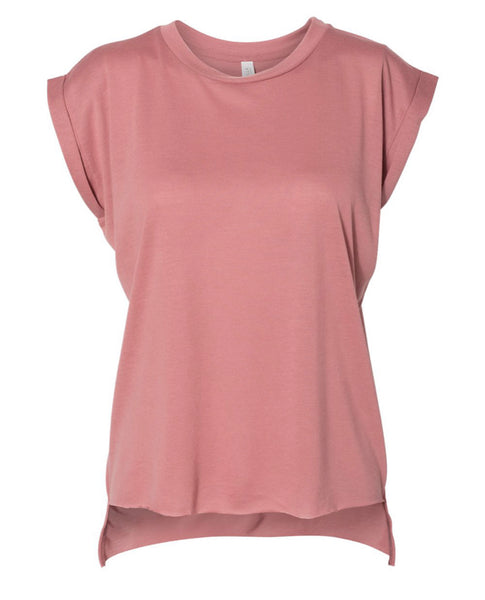 Mauve workout high low muscle tee
