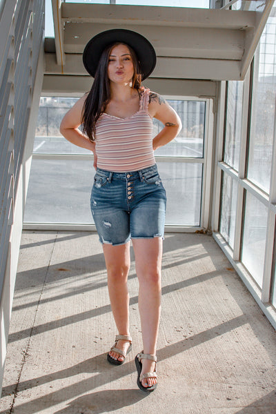 The Addi - striped bodysuit tank top
