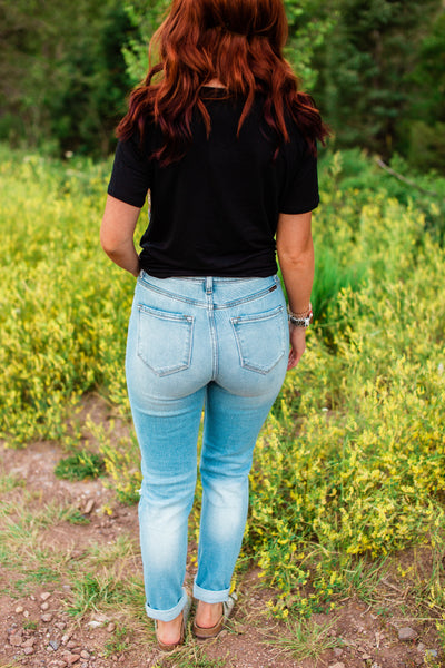 Button Fly Mom Jeans